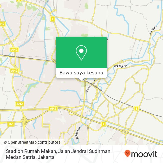 Peta Stadion Rumah Makan, Jalan Jendral Sudirman Medan Satria