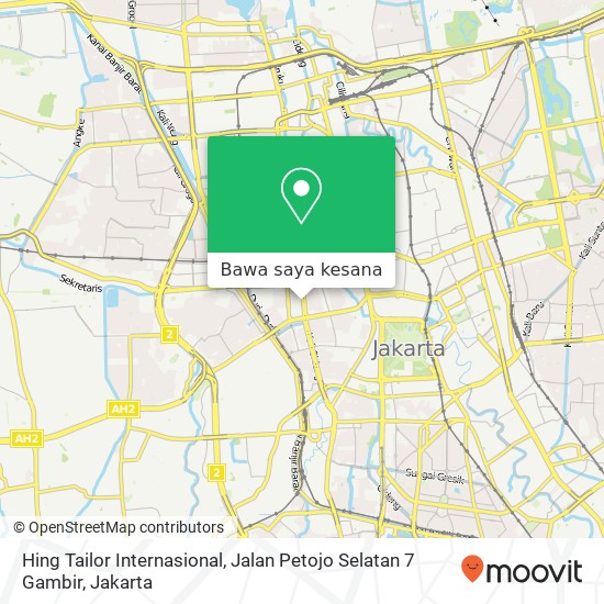 Peta Hing Tailor Internasional, Jalan Petojo Selatan 7 Gambir