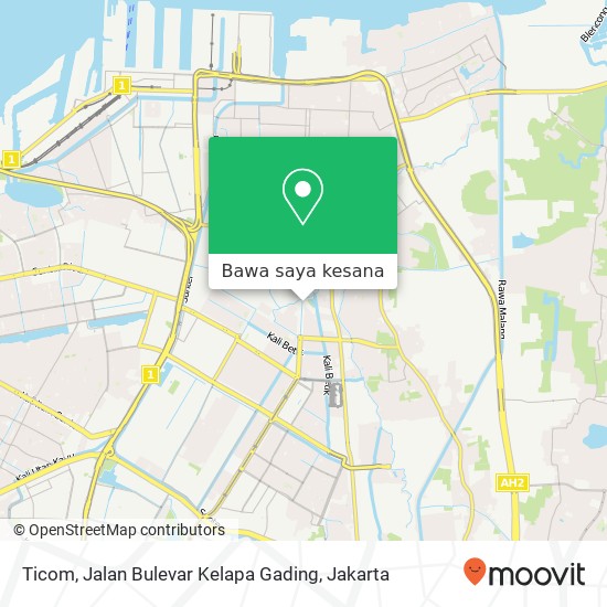 Peta Ticom, Jalan Bulevar Kelapa Gading