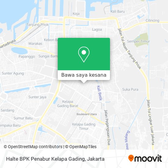 Peta Halte BPK Penabur Kelapa Gading
