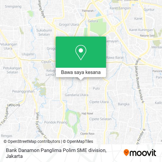 Peta Bank Danamon Panglima Polim SME division