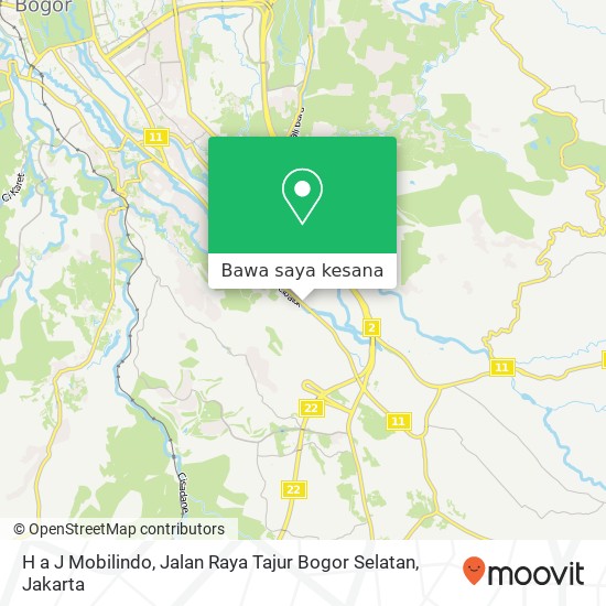 Peta H a J Mobilindo, Jalan Raya Tajur Bogor Selatan