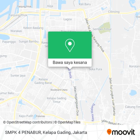 Peta SMPK 4 PENABUR, Kelapa Gading