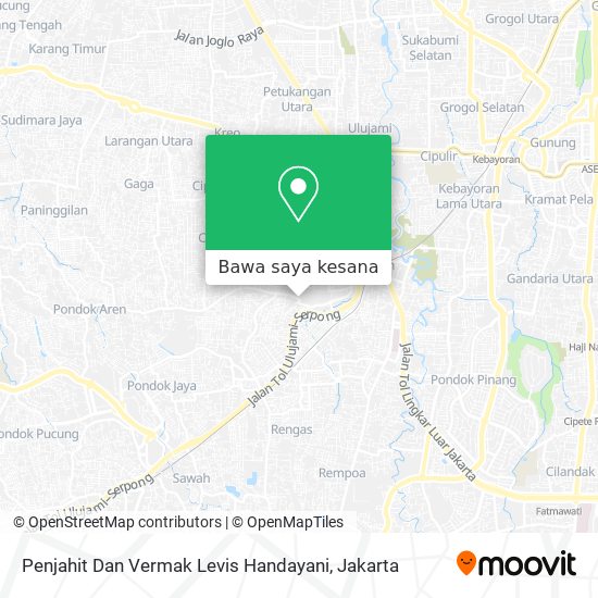 Peta Penjahit Dan Vermak Levis Handayani