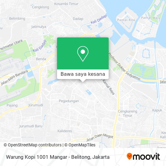 Peta Warung Kopi 1001 Mangar - Belitong