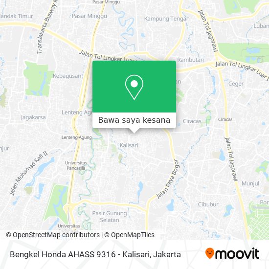 Peta Bengkel Honda AHASS 9316 - Kalisari