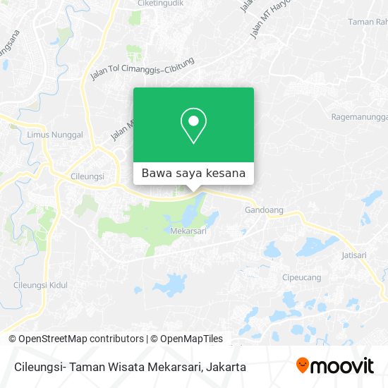 Peta Cileungsi- Taman Wisata Mekarsari