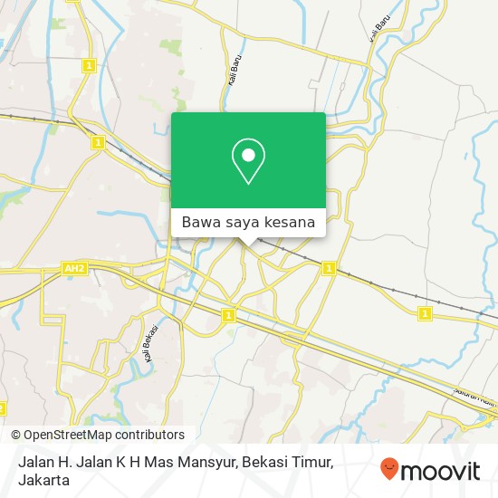 Peta Jalan H. Jalan K H Mas Mansyur, Bekasi Timur