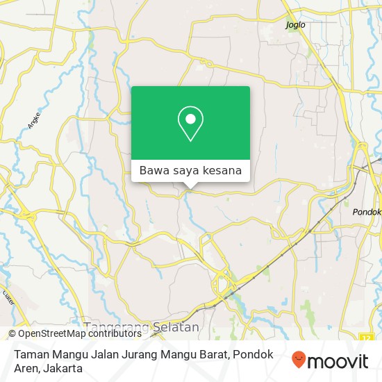 Peta Taman Mangu Jalan Jurang Mangu Barat, Pondok Aren