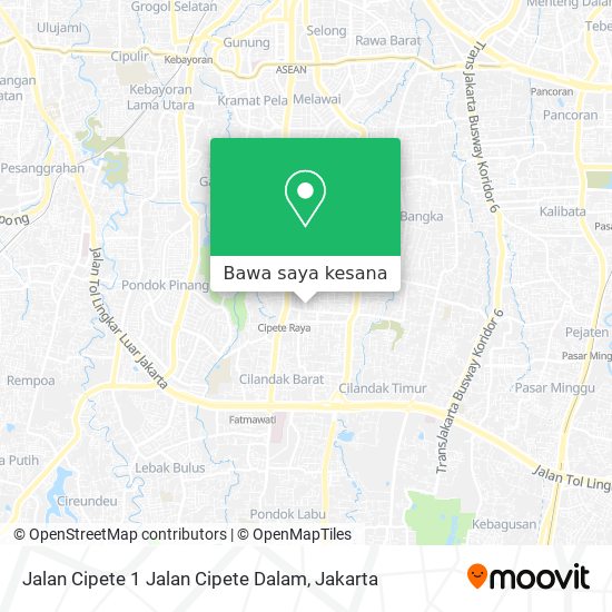 Peta Jalan Cipete 1 Jalan Cipete Dalam