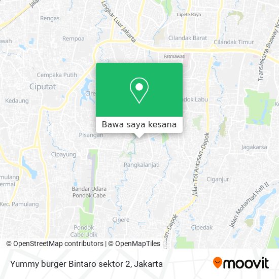 Peta Yummy burger Bintaro sektor 2