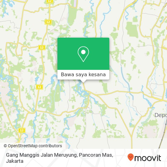 Peta Gang Manggis Jalan Meruyung, Pancoran Mas