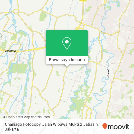Peta Chaniago Fotocopy, Jalan Wibawa Mukti 2 Jatiasih
