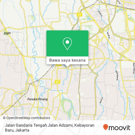 Peta Jalan Gandaria Tengah Jalan Adzami, Kebayoran Baru