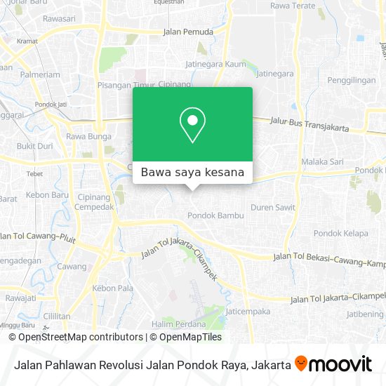 Peta Jalan Pahlawan Revolusi Jalan Pondok Raya