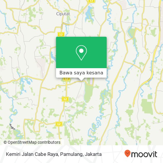 Peta Kemiri Jalan Cabe Raya, Pamulang