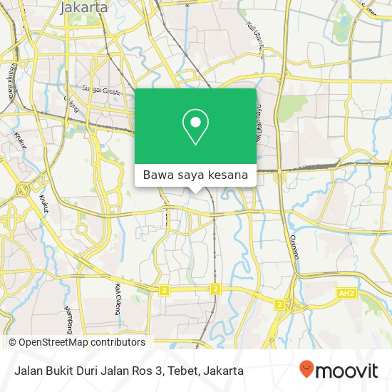 Peta Jalan Bukit Duri Jalan Ros 3, Tebet
