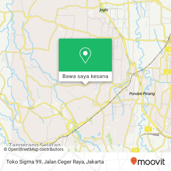 Peta Toko Sigma 99, Jalan Ceger Raya