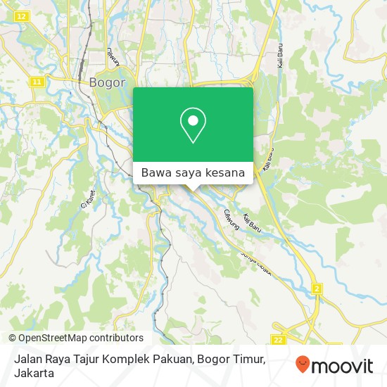 Peta Jalan Raya Tajur Komplek Pakuan, Bogor Timur