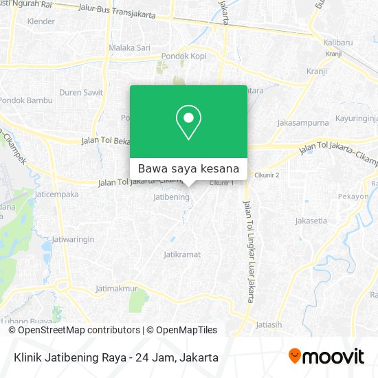 Peta Klinik Jatibening Raya - 24 Jam