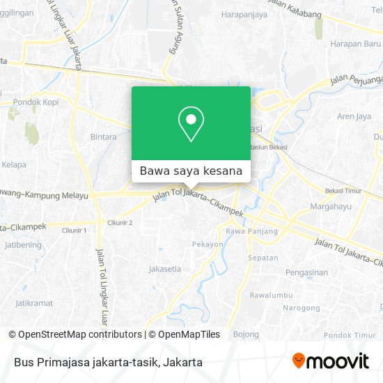Peta Bus Primajasa jakarta-tasik