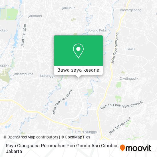 Peta Raya Ciangsana Perumahan Puri Ganda Asri Cibubur