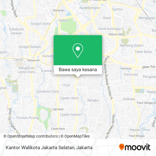 Peta Kantor Walikota Jakarta Selatan