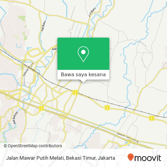 Peta Jalan Mawar Putih Melati, Bekasi Timur