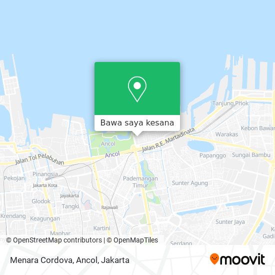 Peta Menara Cordova, Ancol
