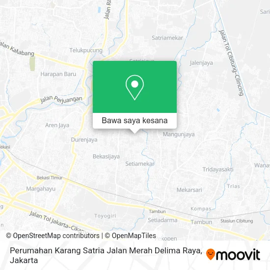 Peta Perumahan Karang Satria Jalan Merah Delima Raya