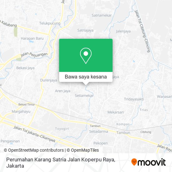 Peta Perumahan Karang Satria Jalan Koperpu Raya