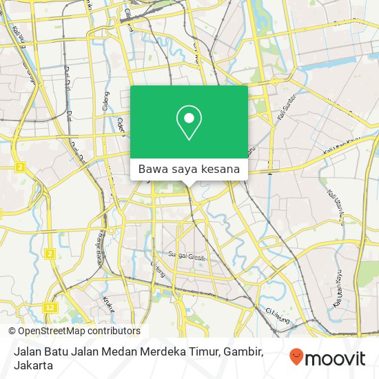 Peta Jalan Batu Jalan Medan Merdeka Timur, Gambir