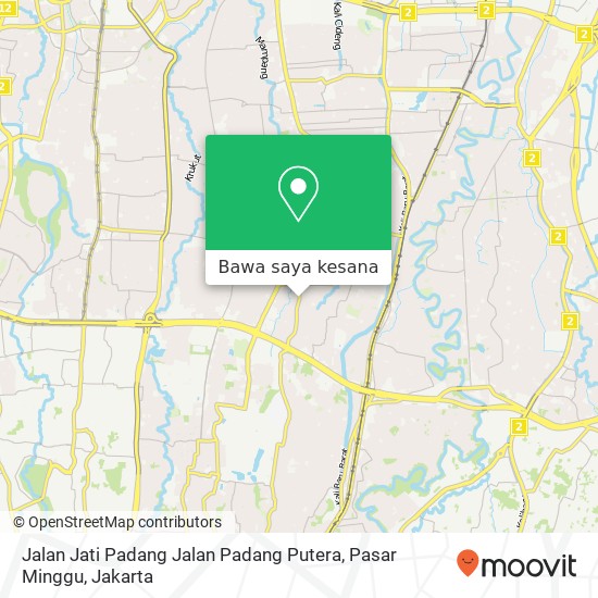 Peta Jalan Jati Padang Jalan Padang Putera, Pasar Minggu