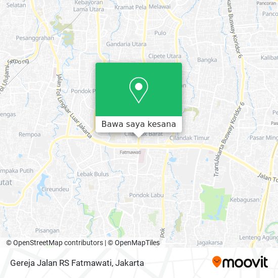 Peta Gereja Jalan RS Fatmawati