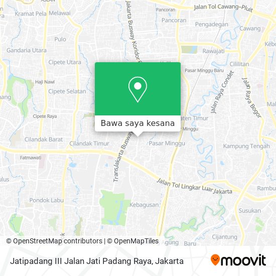 Peta Jatipadang III Jalan Jati Padang Raya