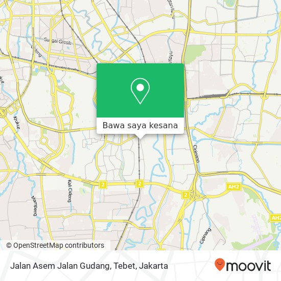 Peta Jalan Asem Jalan Gudang, Tebet