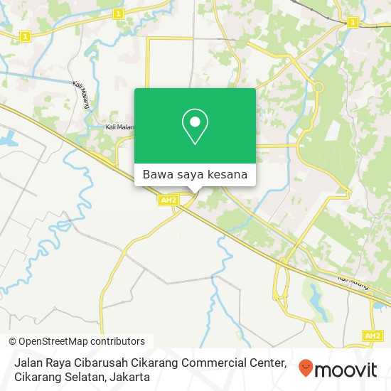 Peta Jalan Raya Cibarusah Cikarang Commercial Center, Cikarang Selatan