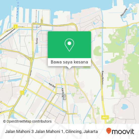 Peta Jalan Mahoni 3 Jalan Mahoni 1, Cilincing