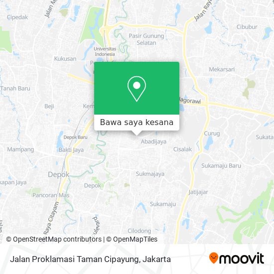 Peta Jalan Proklamasi Taman Cipayung