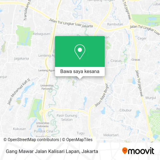 Peta Gang Mawar Jalan Kalisari Lapan