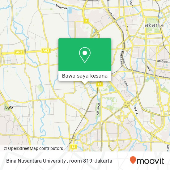 Peta Bina Nusantara University , room 819
