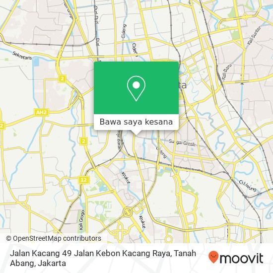 Peta Jalan Kacang 49 Jalan Kebon Kacang Raya, Tanah Abang