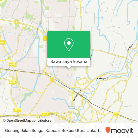 Peta Gunung Jalan Sungai Kapuas, Bekasi Utara