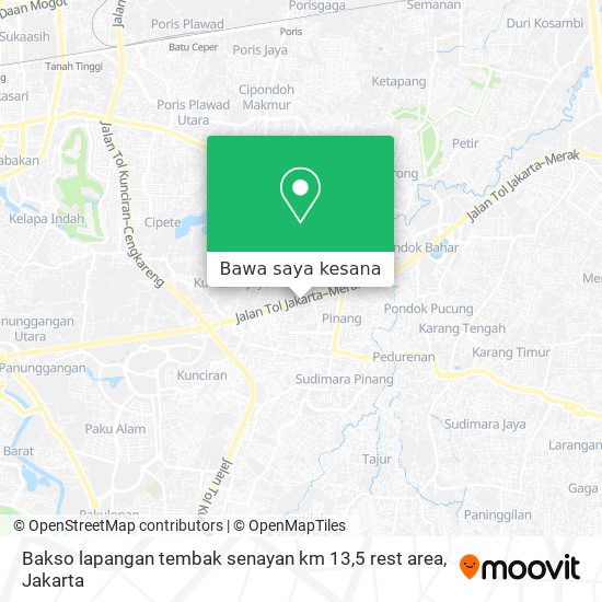 Peta Bakso lapangan tembak senayan km 13,5 rest area