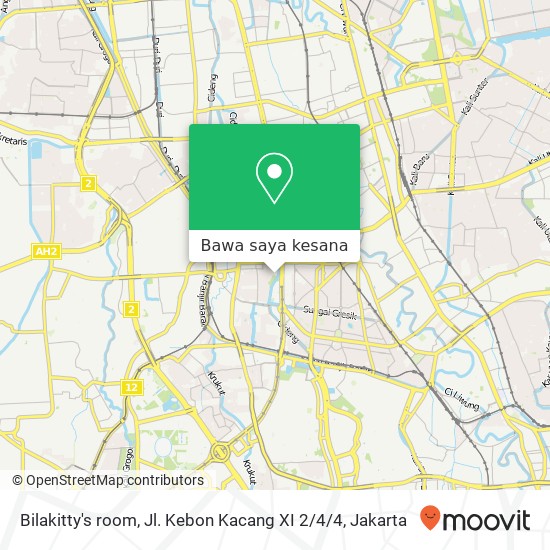 Peta Bilakitty's room, Jl. Kebon Kacang XI 2 / 4/4