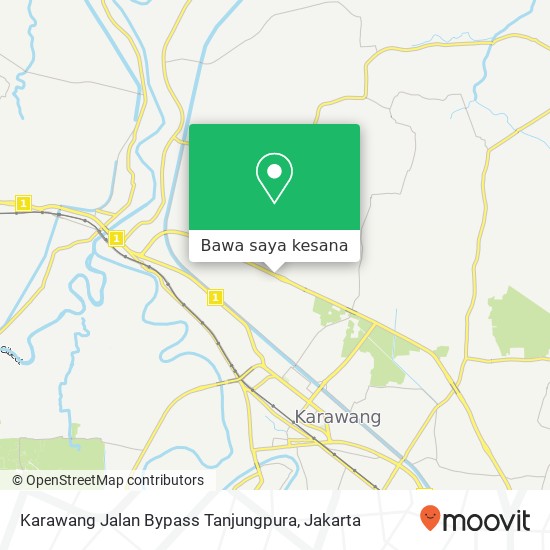 Peta Karawang Jalan Bypass Tanjungpura, Karawang Barat