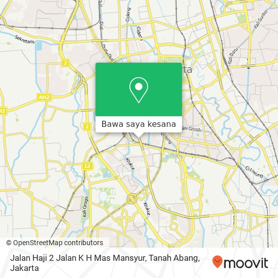 Peta Jalan Haji 2 Jalan K H Mas Mansyur, Tanah Abang