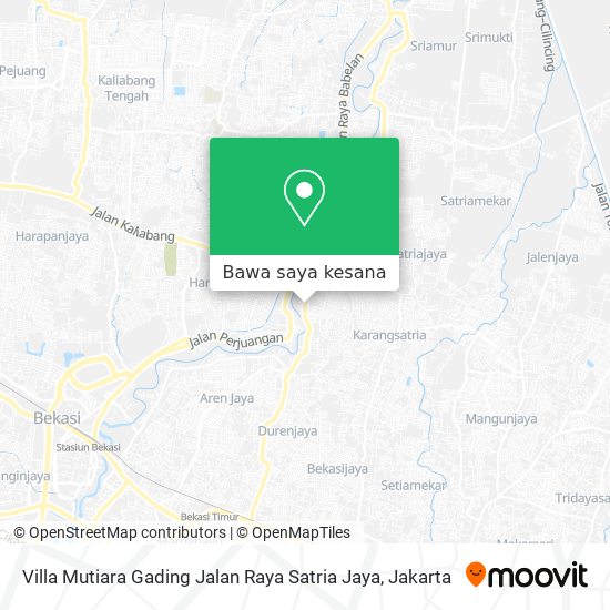 Peta Villa Mutiara Gading Jalan Raya Satria Jaya