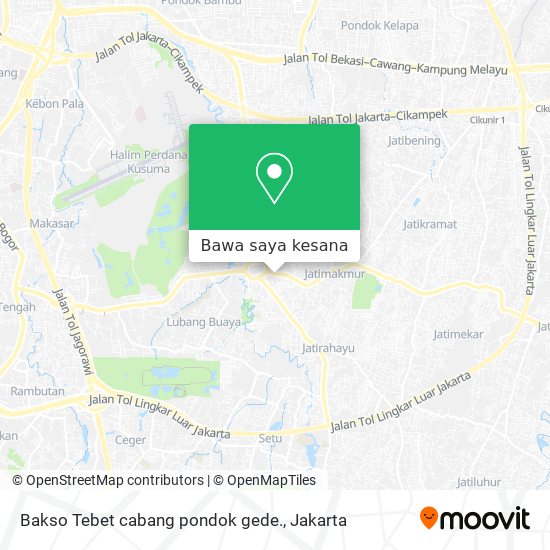 Peta Bakso Tebet cabang pondok gede.