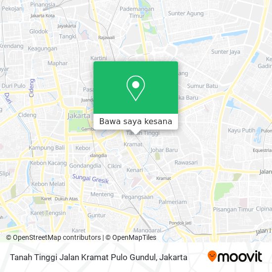 Peta Tanah Tinggi Jalan Kramat Pulo Gundul